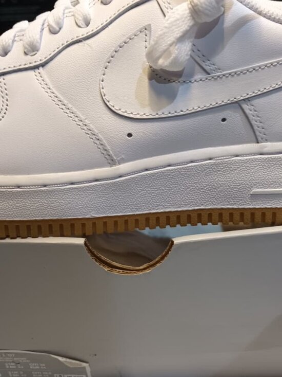 Nike Air force  white /withd -Gum Light  Brown
